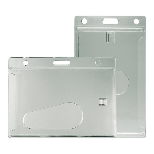 Rigid Clear Plastic Card Holder - Portrait x100