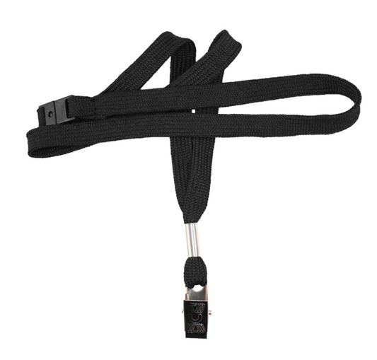 LANYARD PREM BLACK SECURITY BAWAY W/DOG HOOK 15mm